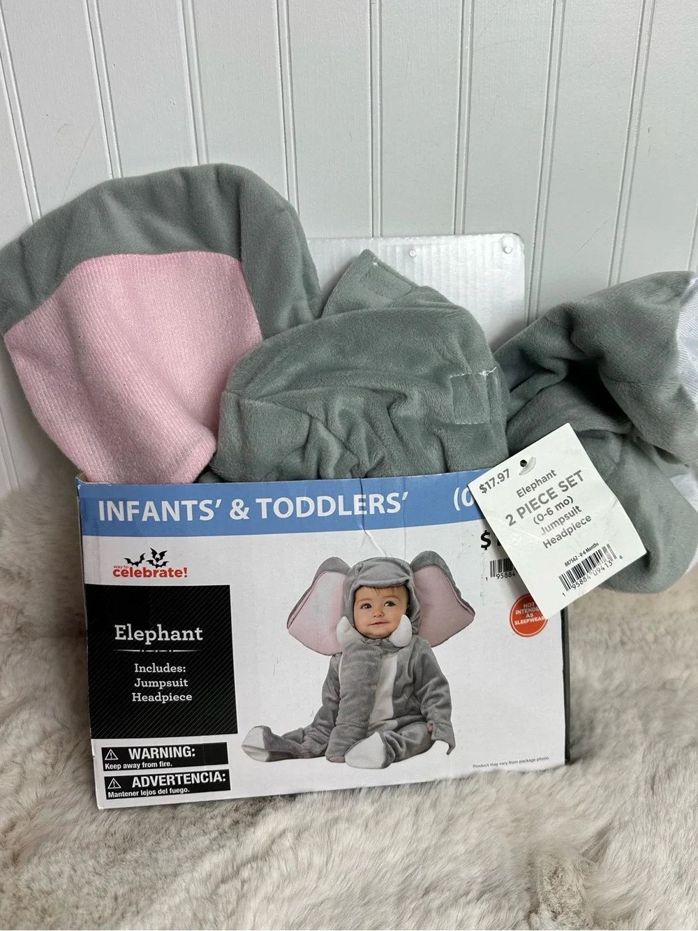 Infant & Toddler Elephant 2-Piece Costume Set - Gray with Pink… 0-6 months